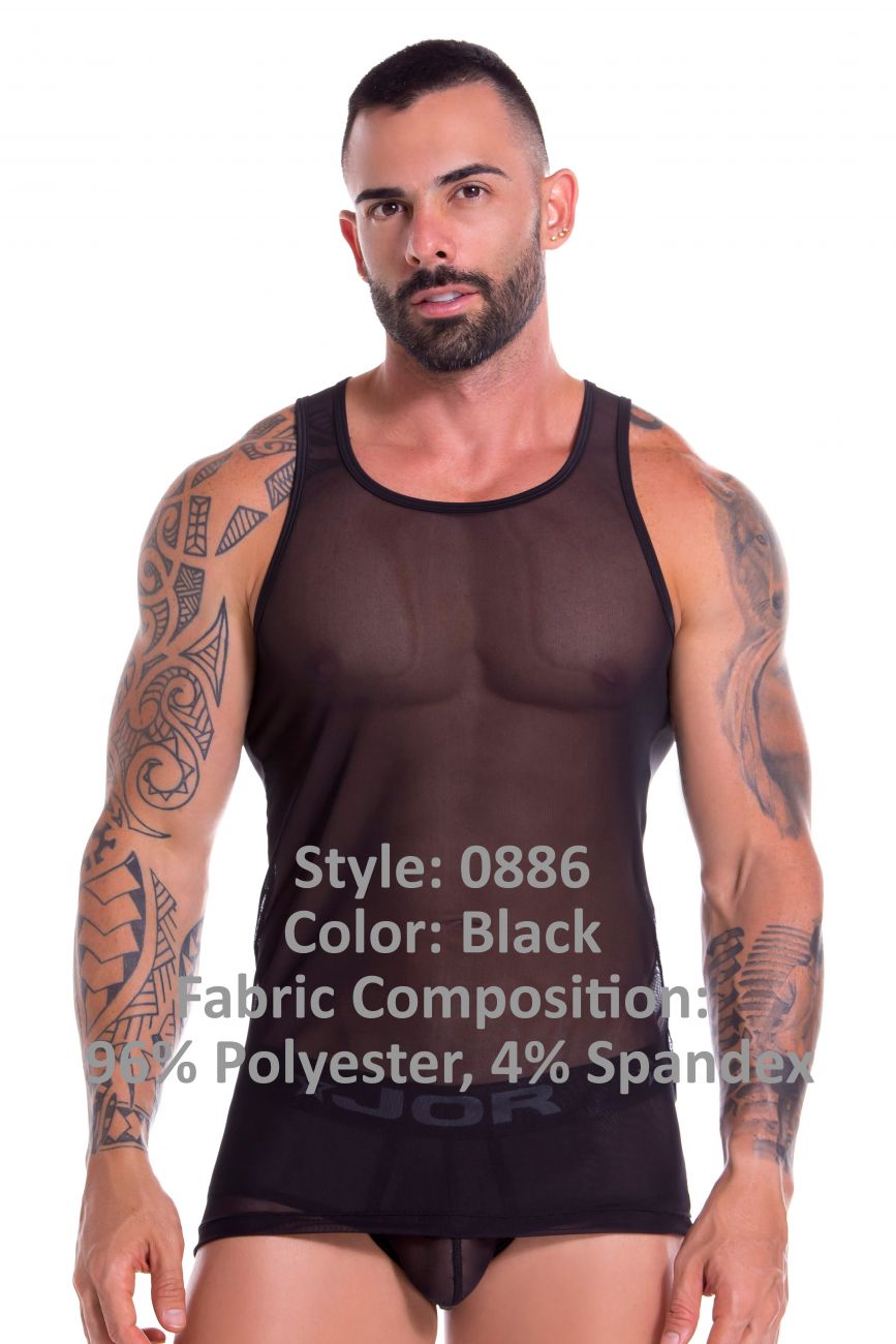JOR 0886 Mesh Tank Top Black