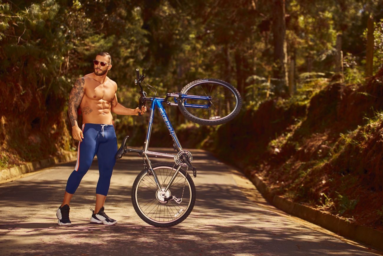 JOR 1294  Biker Athletic Pants Blue