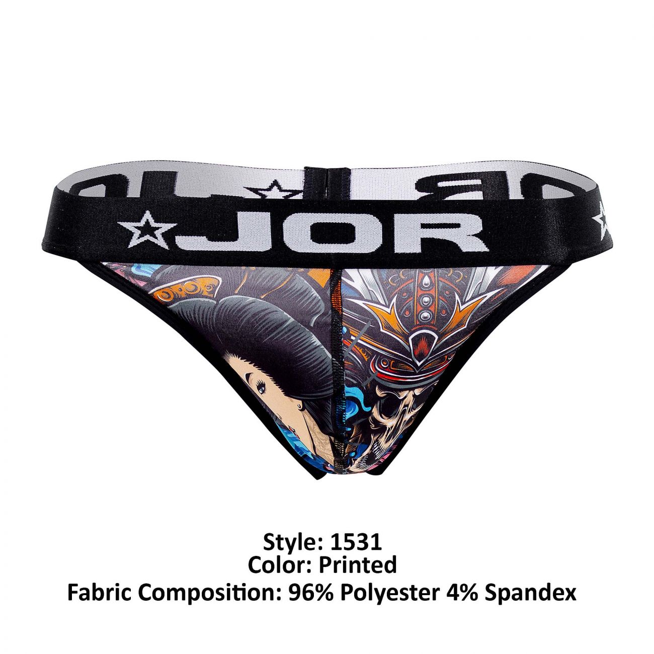 JOR 1531 Geisha Thongs Black Printed