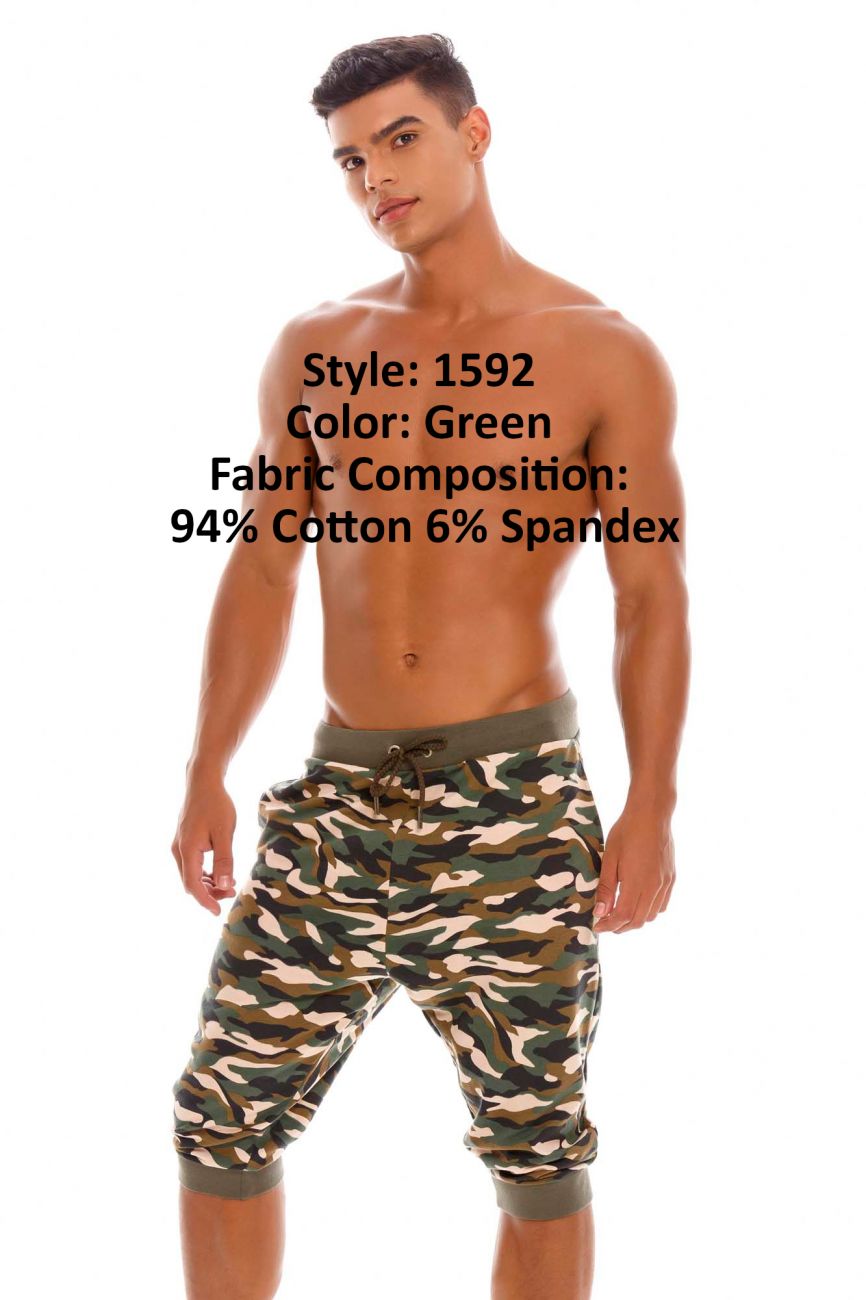 JOR 1592 Combat Athletic Shorts Green Camo Printed