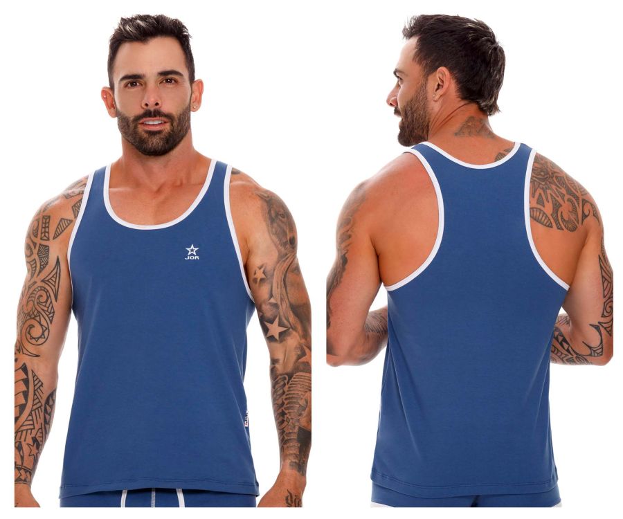 JOR 1616 Varsity Tank Top Blue