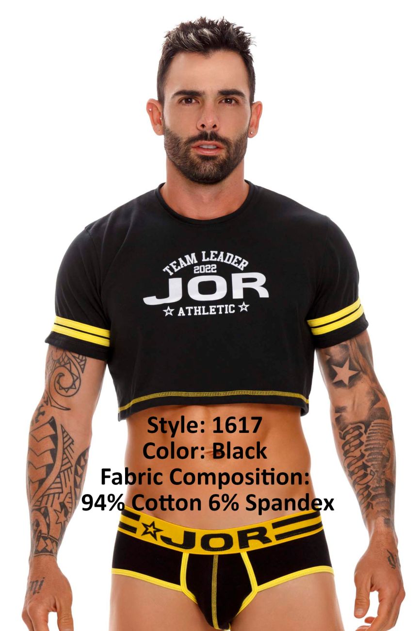 JOR 1617 Varsity Crop Top Black