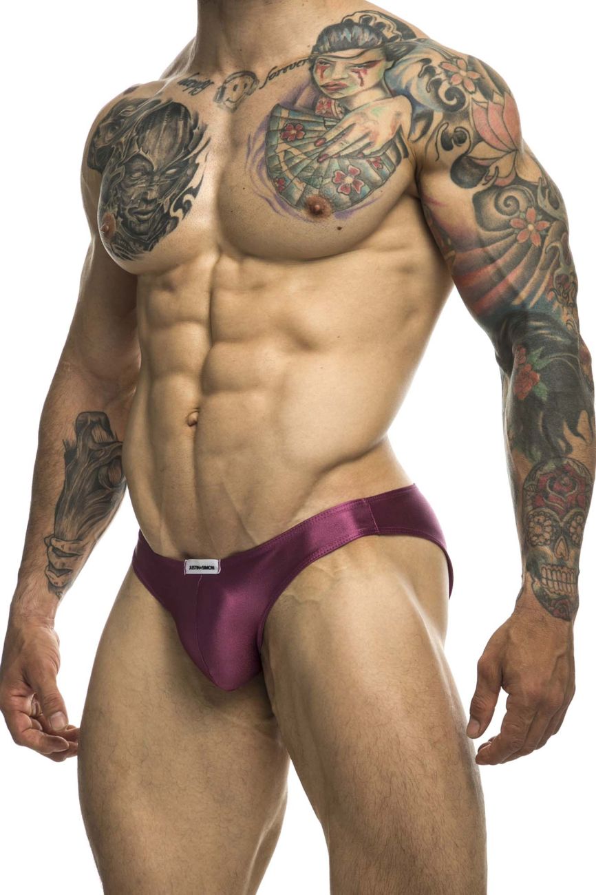 JUSTIN+SIMON XSJ01 Classic Silky Bikini Wine Plus Sizes