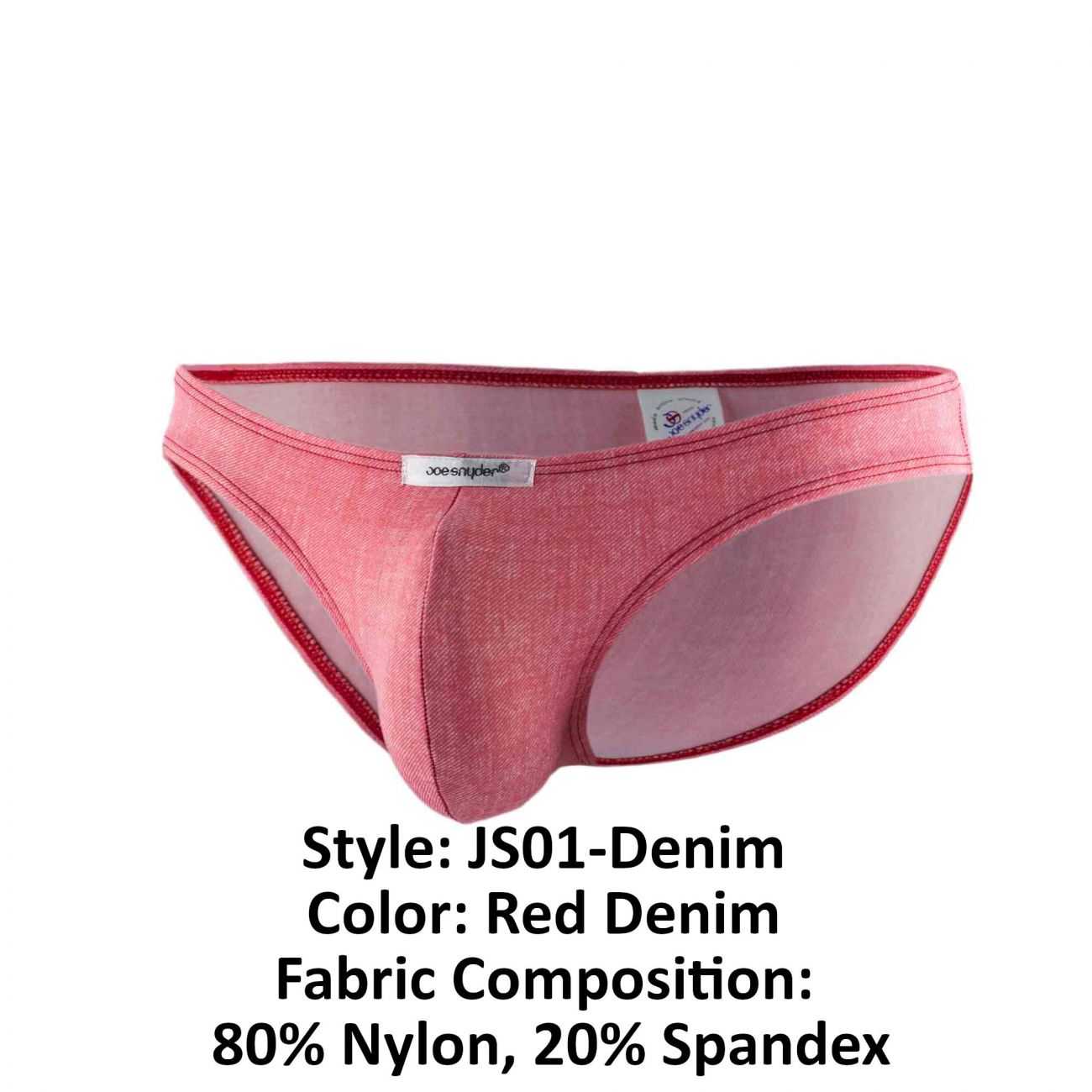 Joe Snyder JS01-Denim Denim Bikini Classic Red Denim