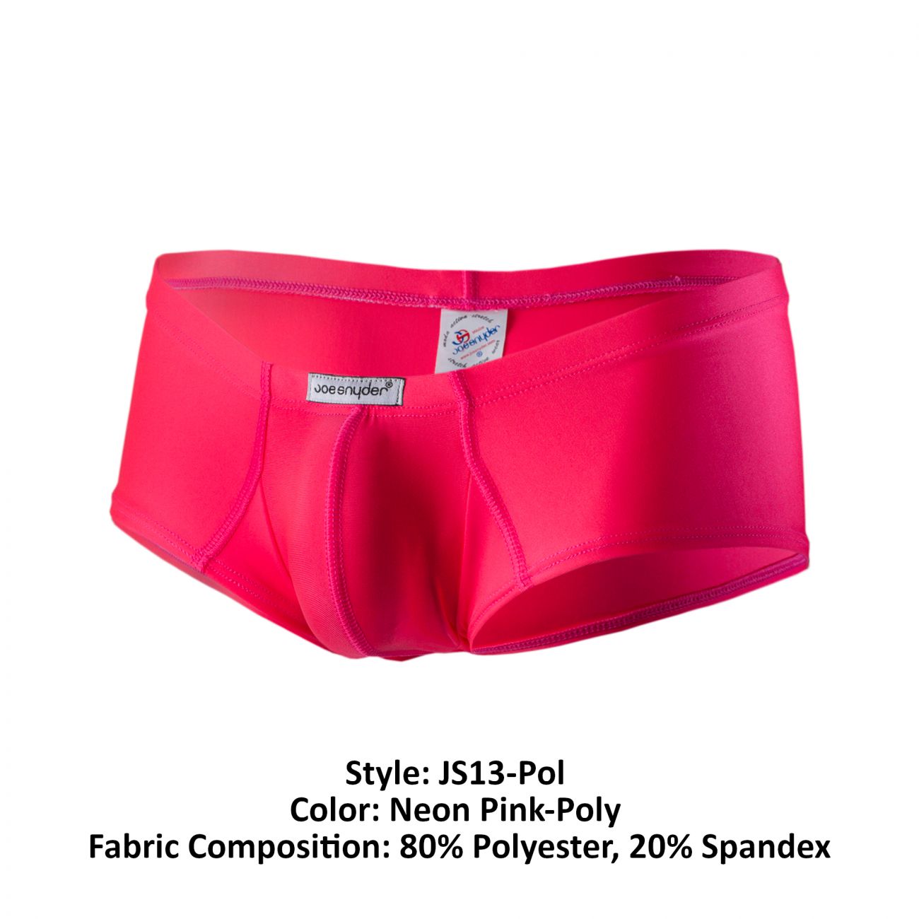 Joe Snyder JS13-Pol Polyester Cheek Boxer Neon Pink Poly