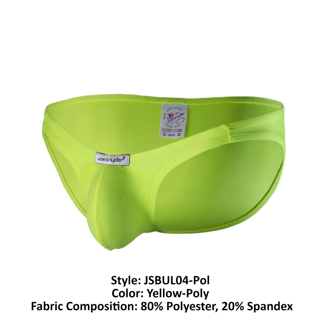 Joe Snyder JSBUL04-Pol Polyester Bulge Full Bikini Yellow Poly