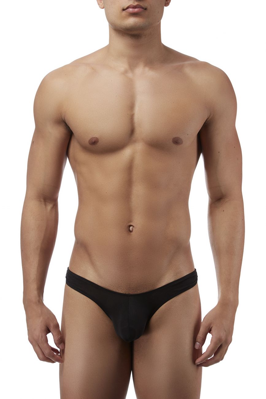 Magic Silk 4306 Silk Knit Mini Pouch Thong Black