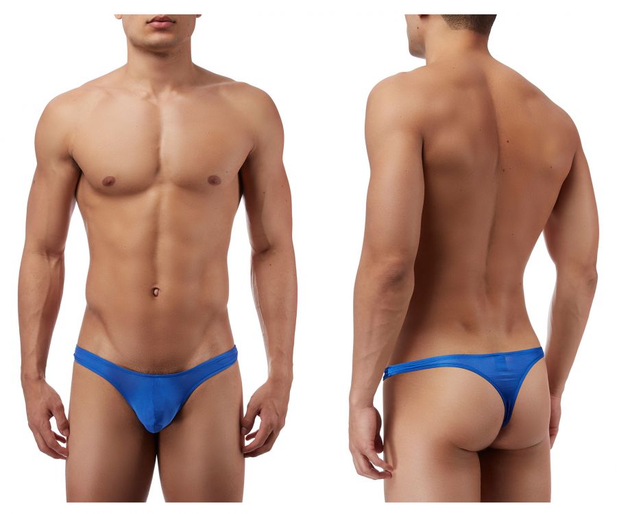 Magic Silk 4306 Silk Knit Mini Pouch Thong Cobalt