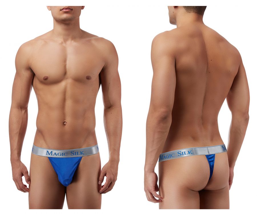Magic Silk 4586 Silk Knit Micro Thong Cobalt