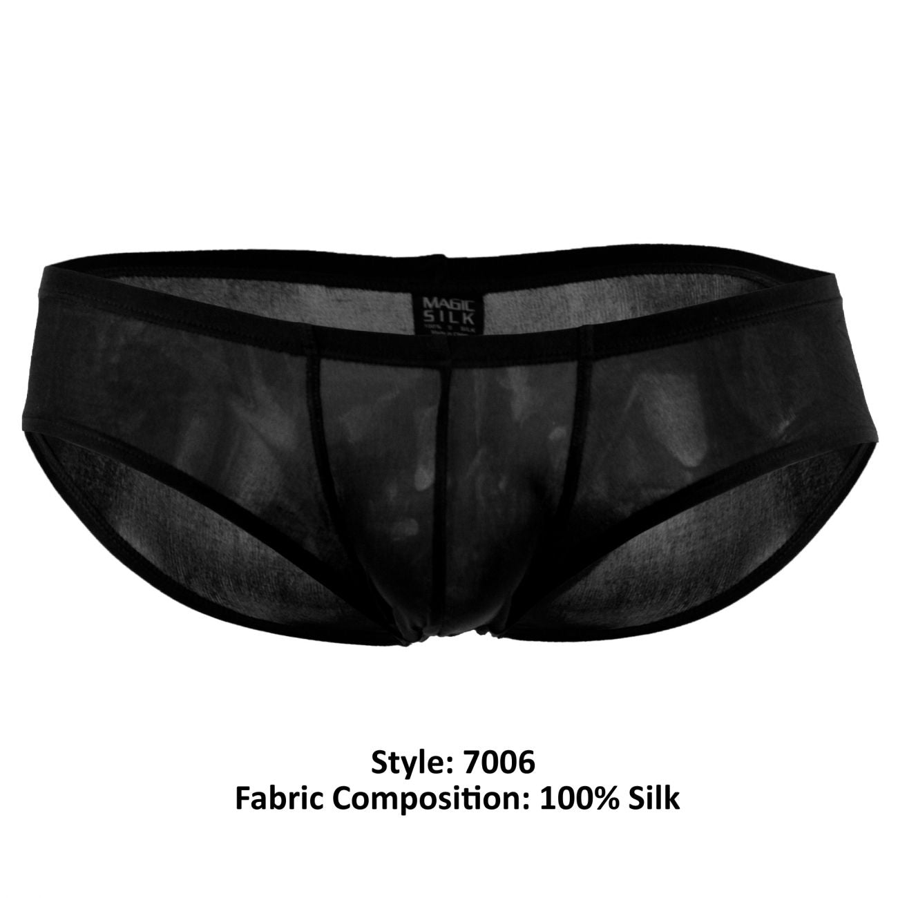 Magic Silk 7006 Silk Knit Mini Pouch Short Briefs Black