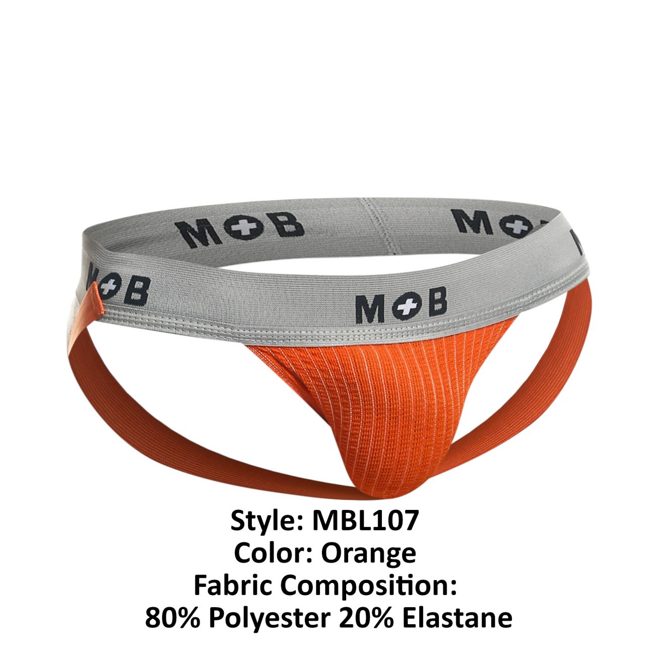 MaleBasics MBL107 Classic Fetish Jock 3 Inches Jockstrap Including Plus Sizes Orange