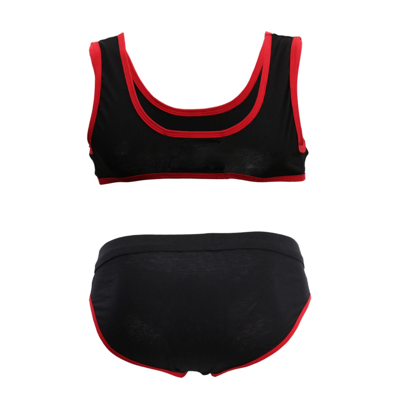Male Power 100-052 Cotton Spandex Mini Tank Bikini Set Black-Red