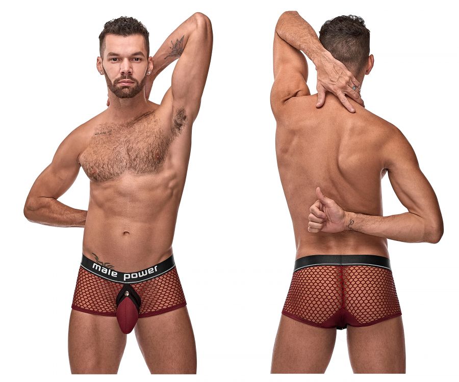 Male Power 120-260 Cockpit C-Ring Trunks Burgundy