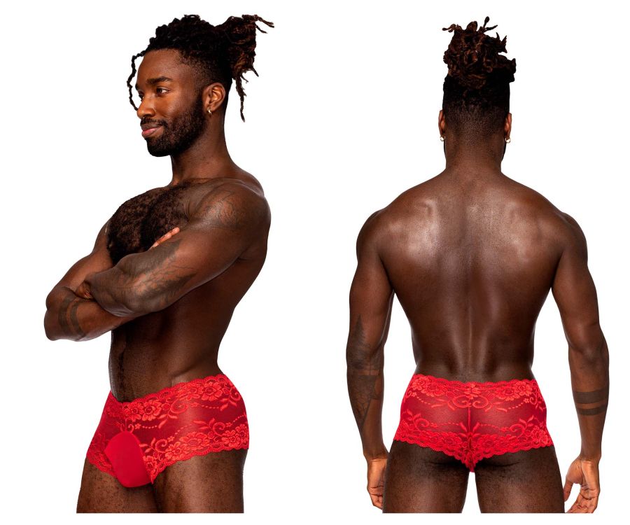 Male Power 127-280 Sassy Lace Mini Short Red