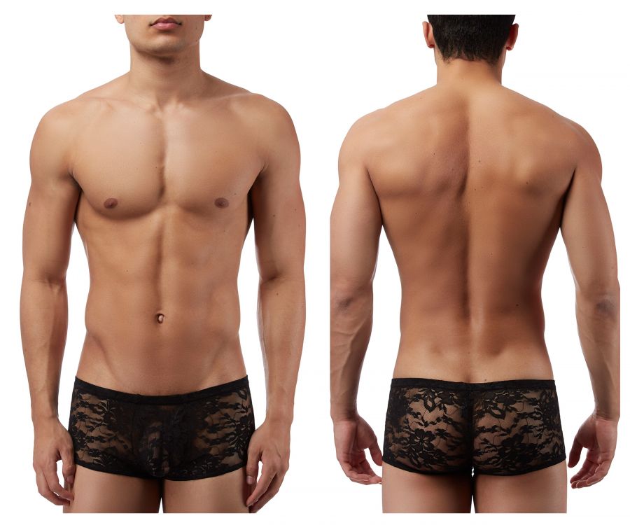 Male Power 145162 Stretch Lace Mini Short Boxer Briefs Black