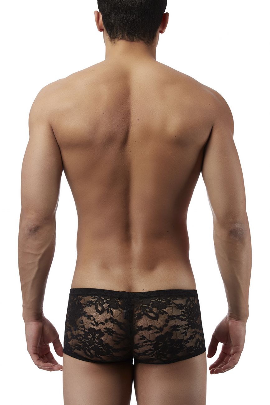 Male Power 145162 Stretch Lace Mini Short Boxer Briefs Black