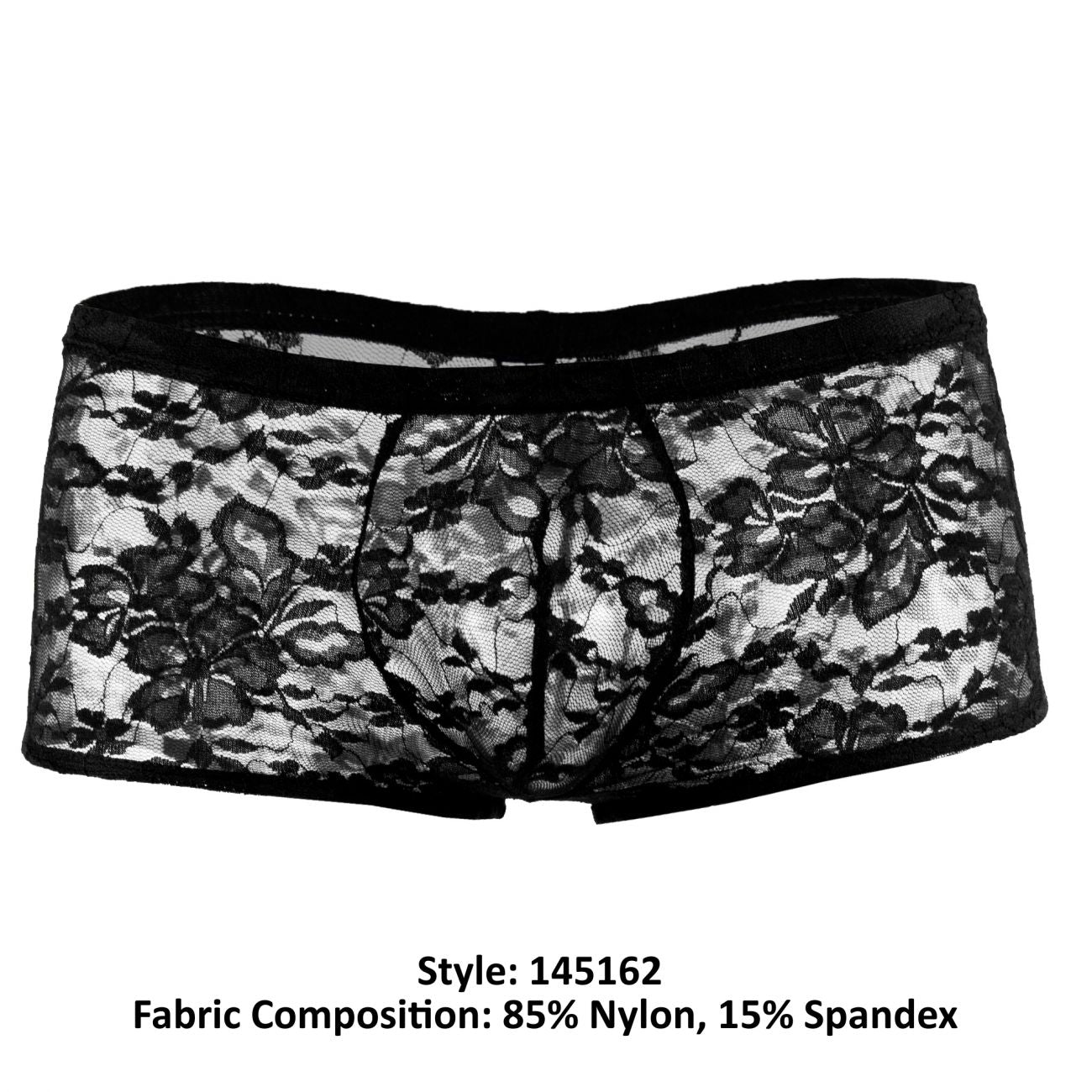 Male Power 145162 Stretch Lace Mini Short Boxer Briefs Black