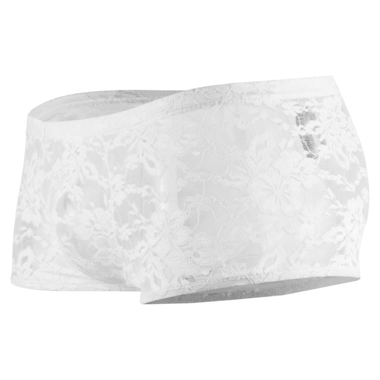 Male Power 145162 Stretch Lace Mini Short Boxer Briefs White