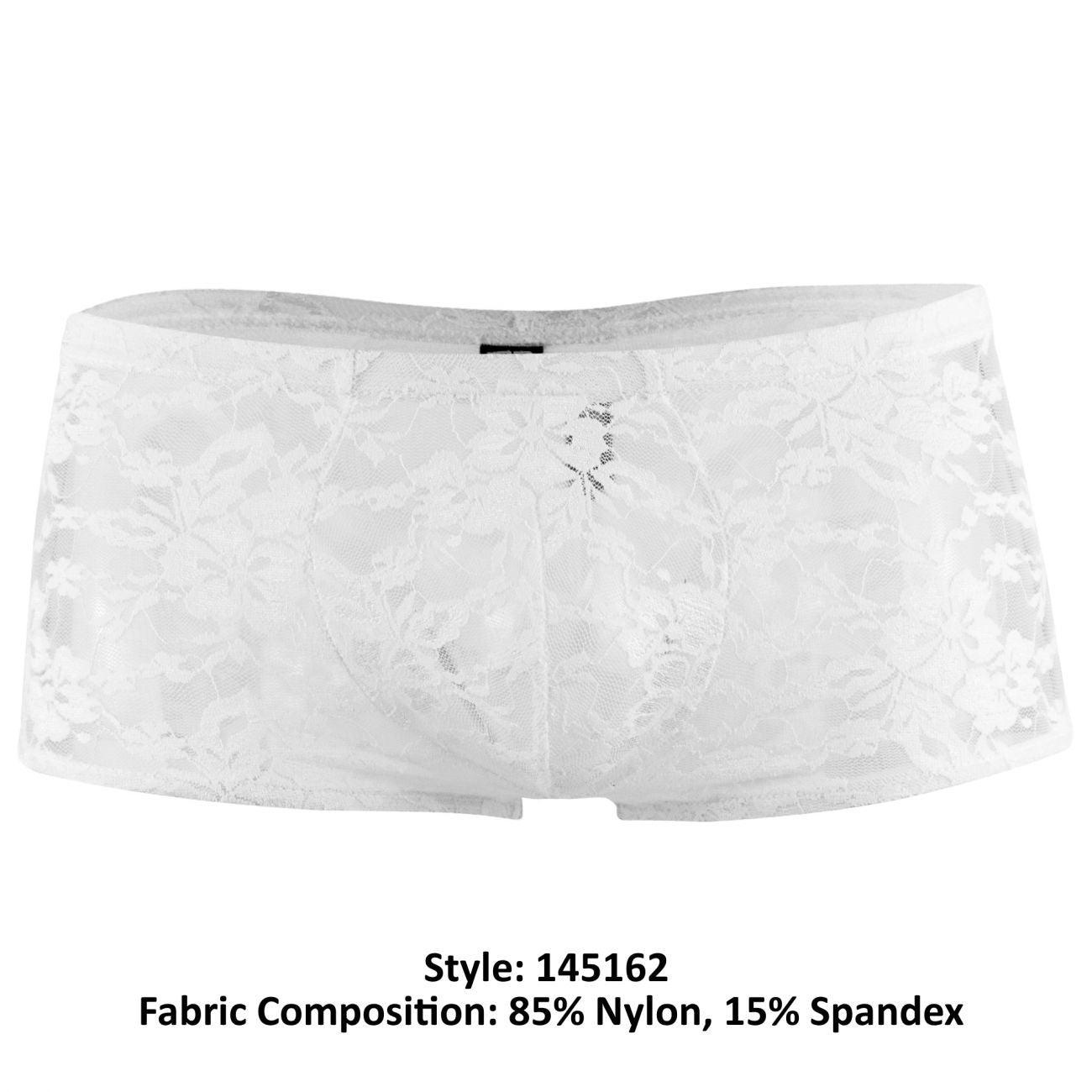 Male Power 145162 Stretch Lace Mini Short Boxer Briefs White