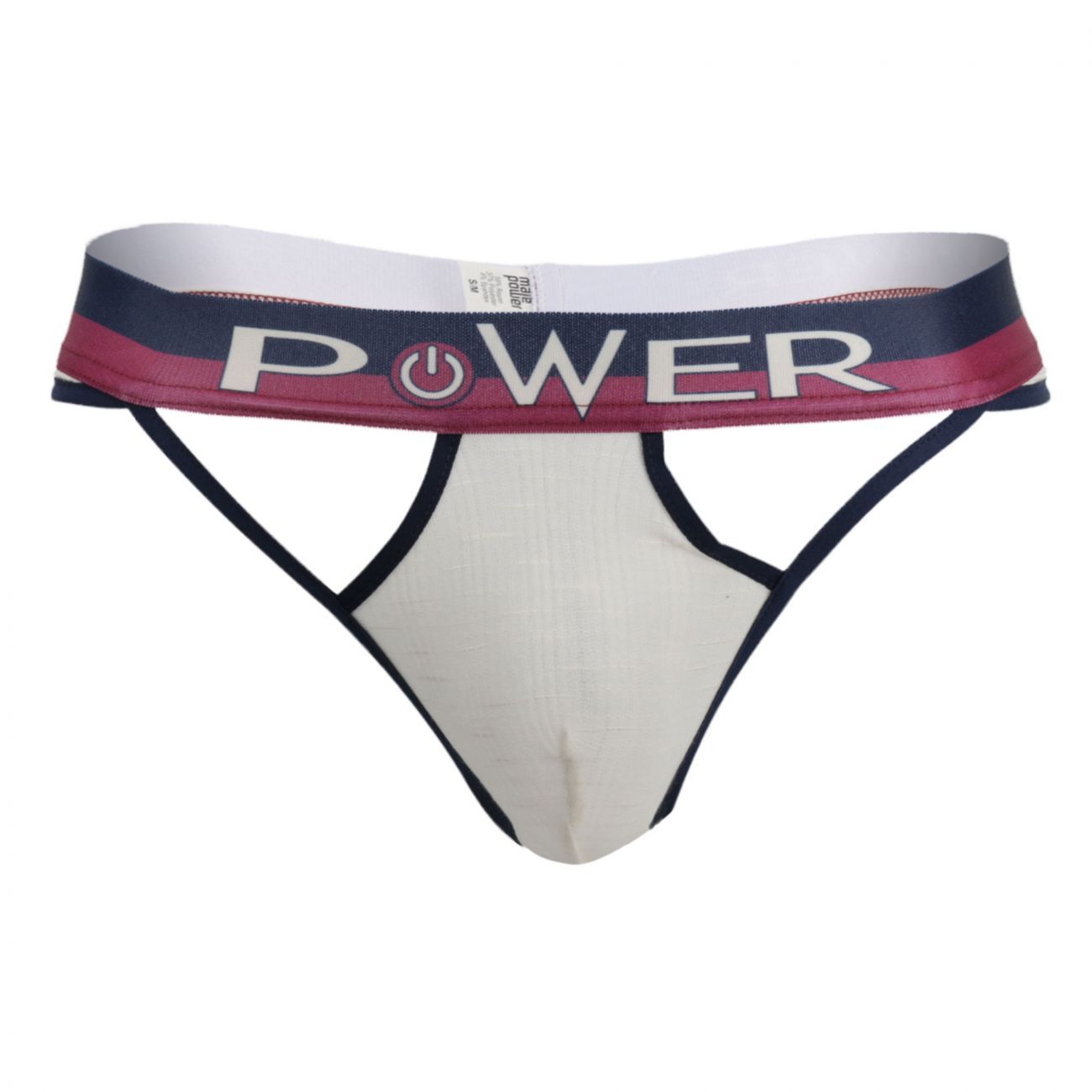 Male Power 237-246 French Terry Cutout Thongs Ivory