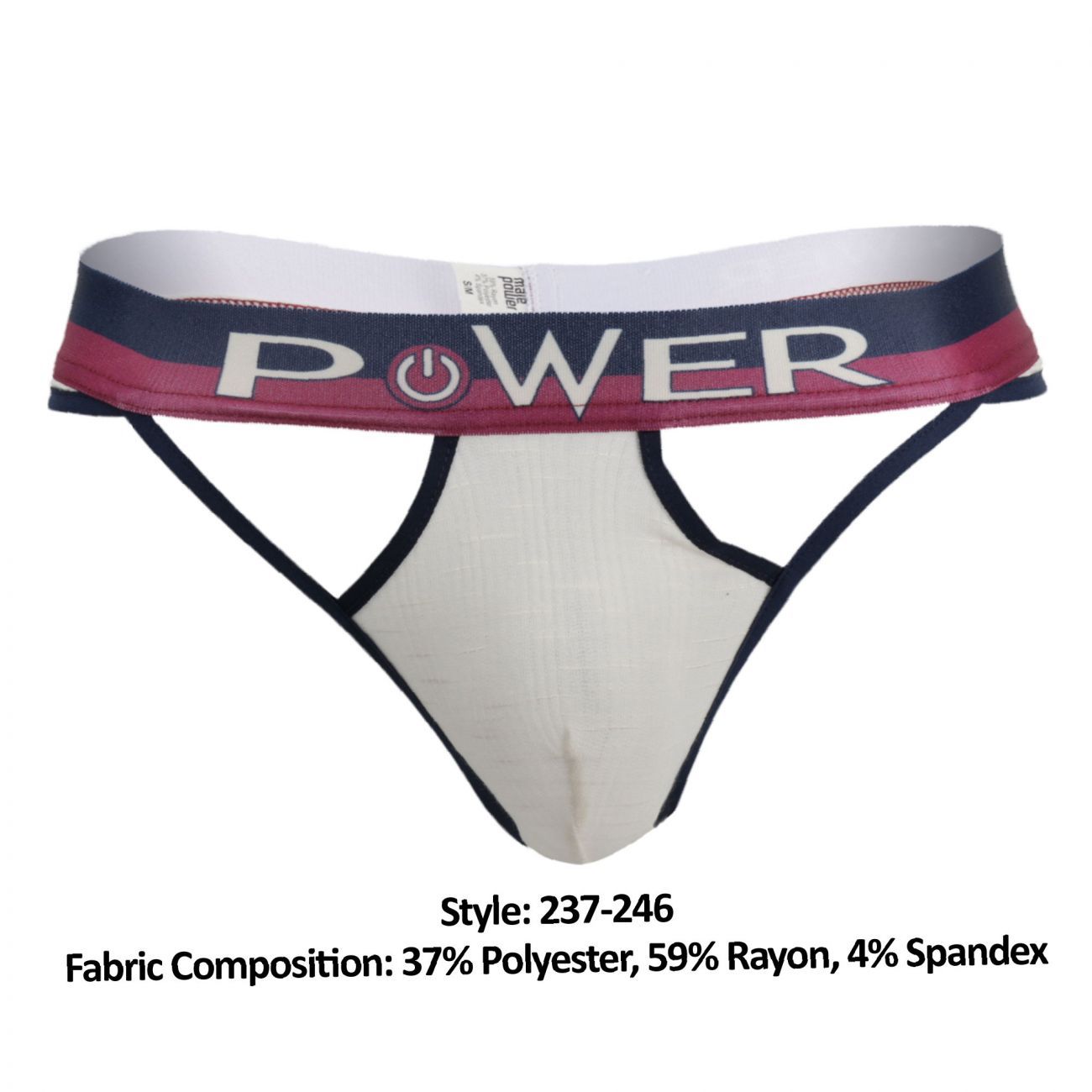 Male Power 237-246 French Terry Cutout Thongs Ivory