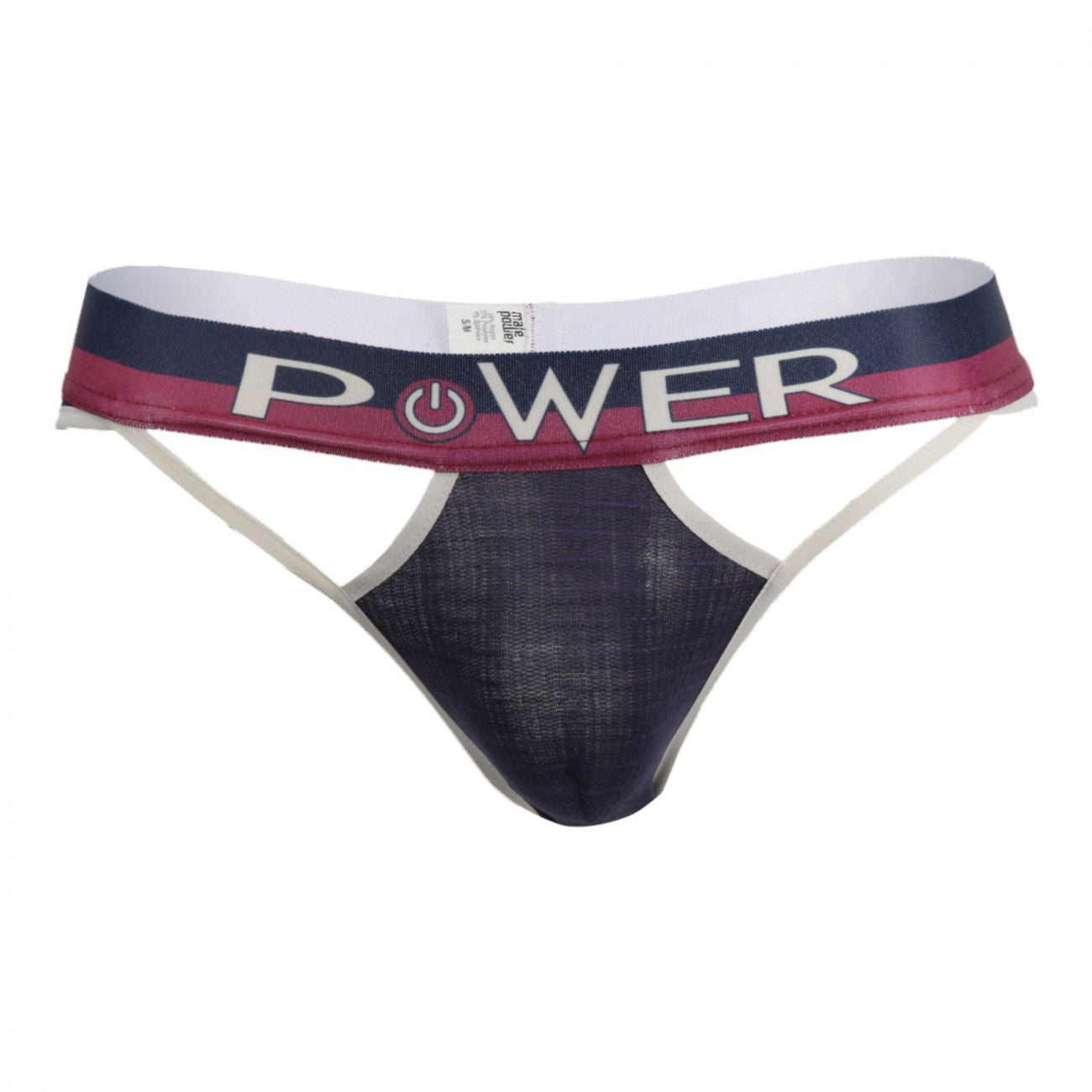 Male Power 237-246 French Terry Cutout Thongs Navy