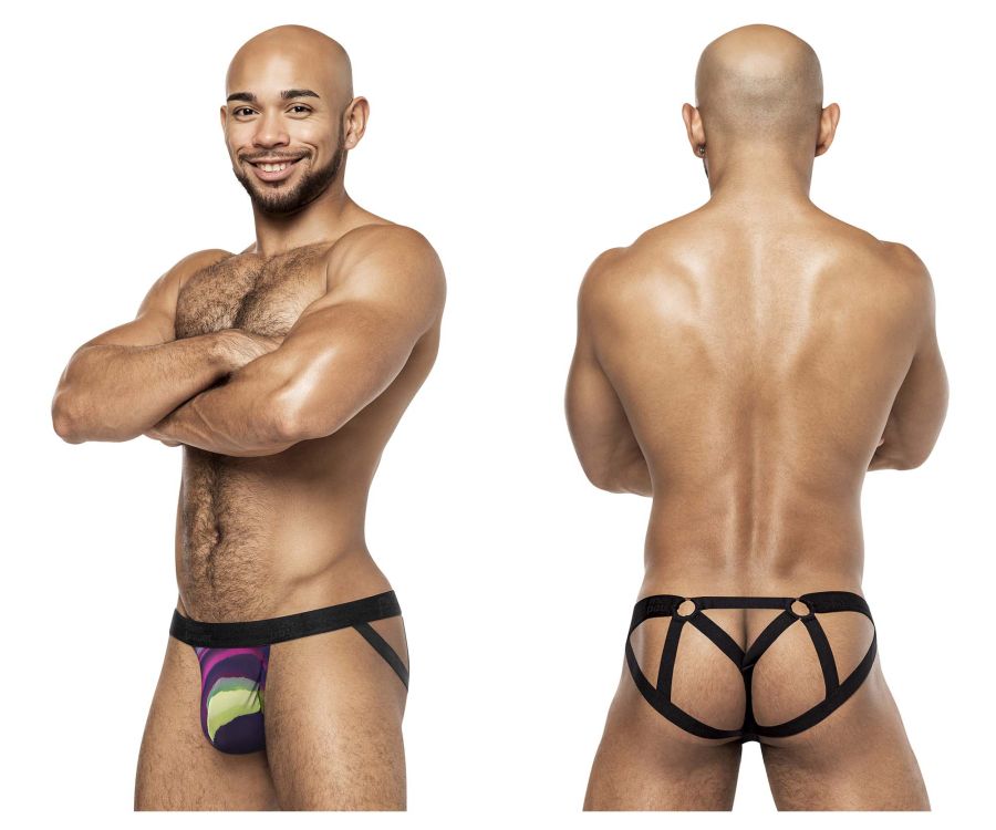 Male Power 352-278 Galactic Strappy Ring Jock Printed