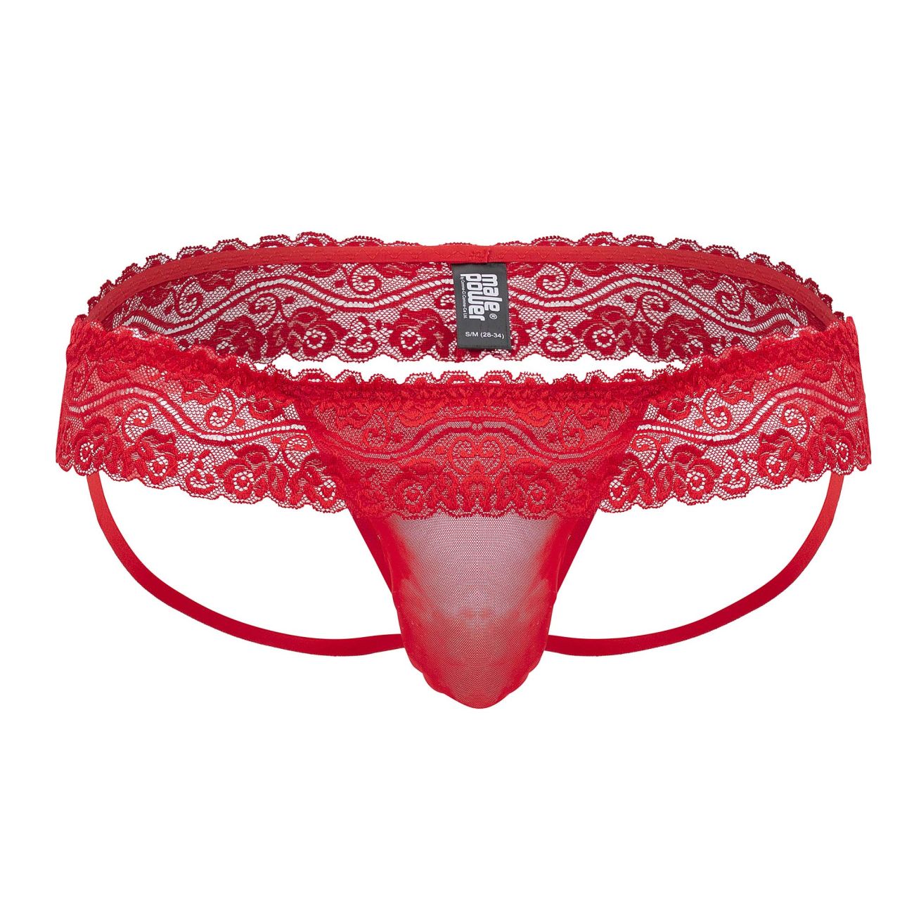 Male Power 360-280 Sassy Lace Skirt Jock Red