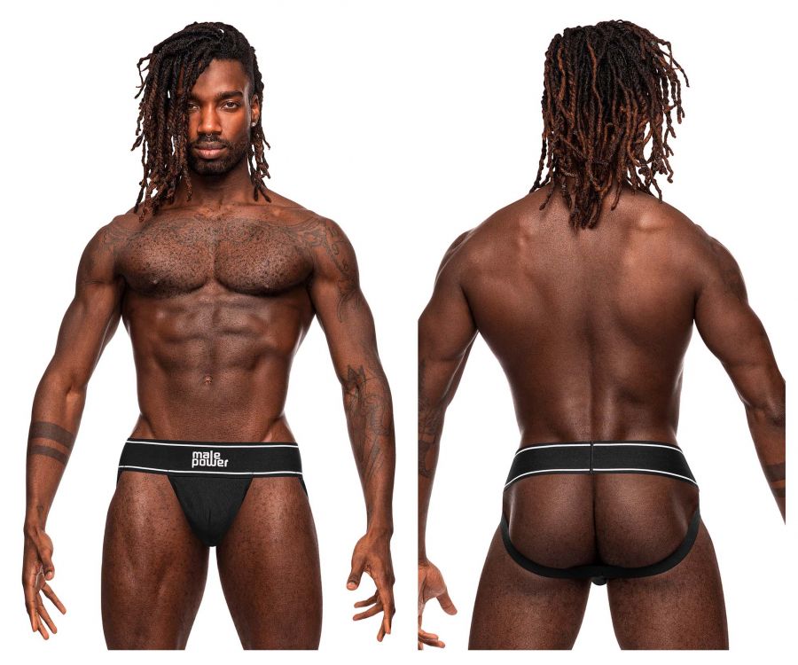 Male Power 390-275 Modal Rib Jockstrap Black