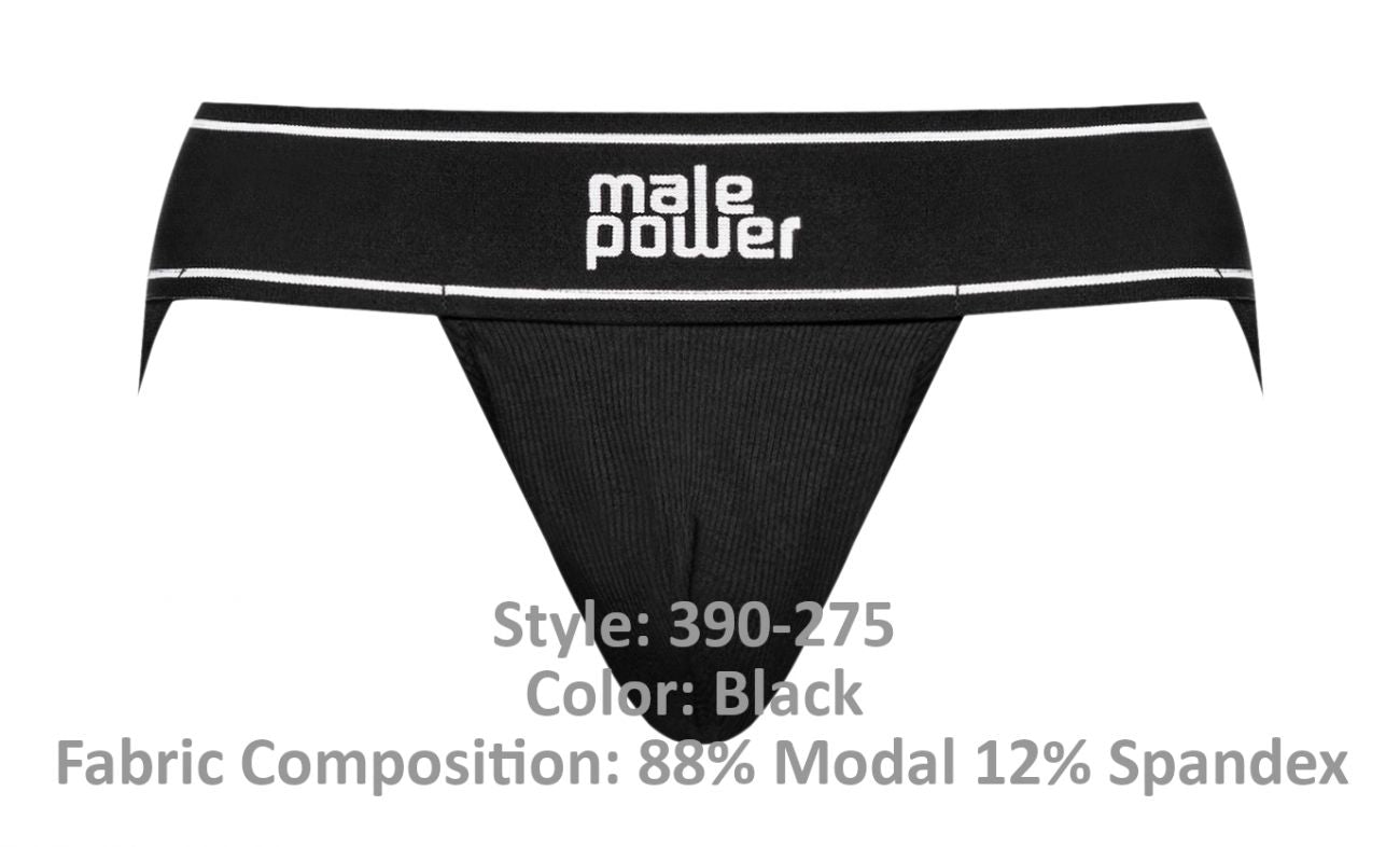 Male Power 390-275 Modal Rib Jockstrap Black