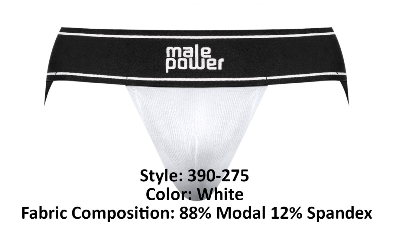 Male Power 390-275 Modal Rib Jockstrap White