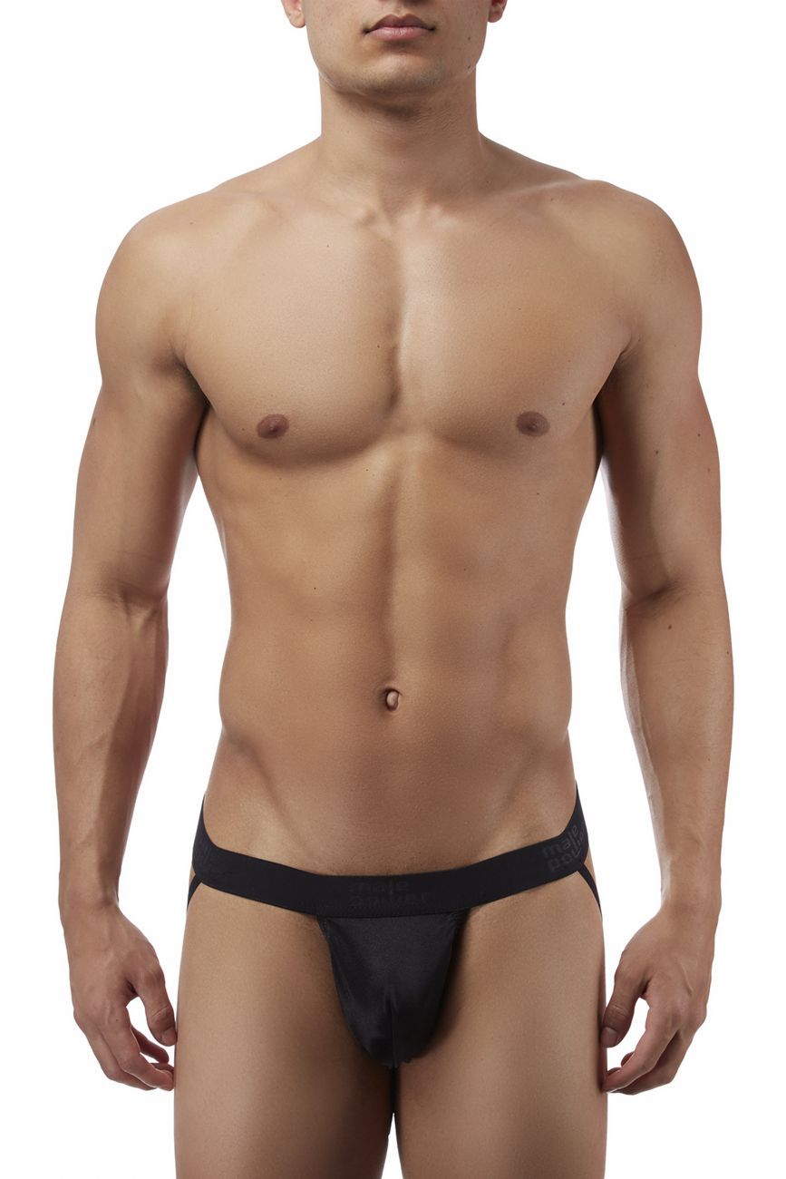 Male Power 390076 Satin Lycra Jockstrap Black