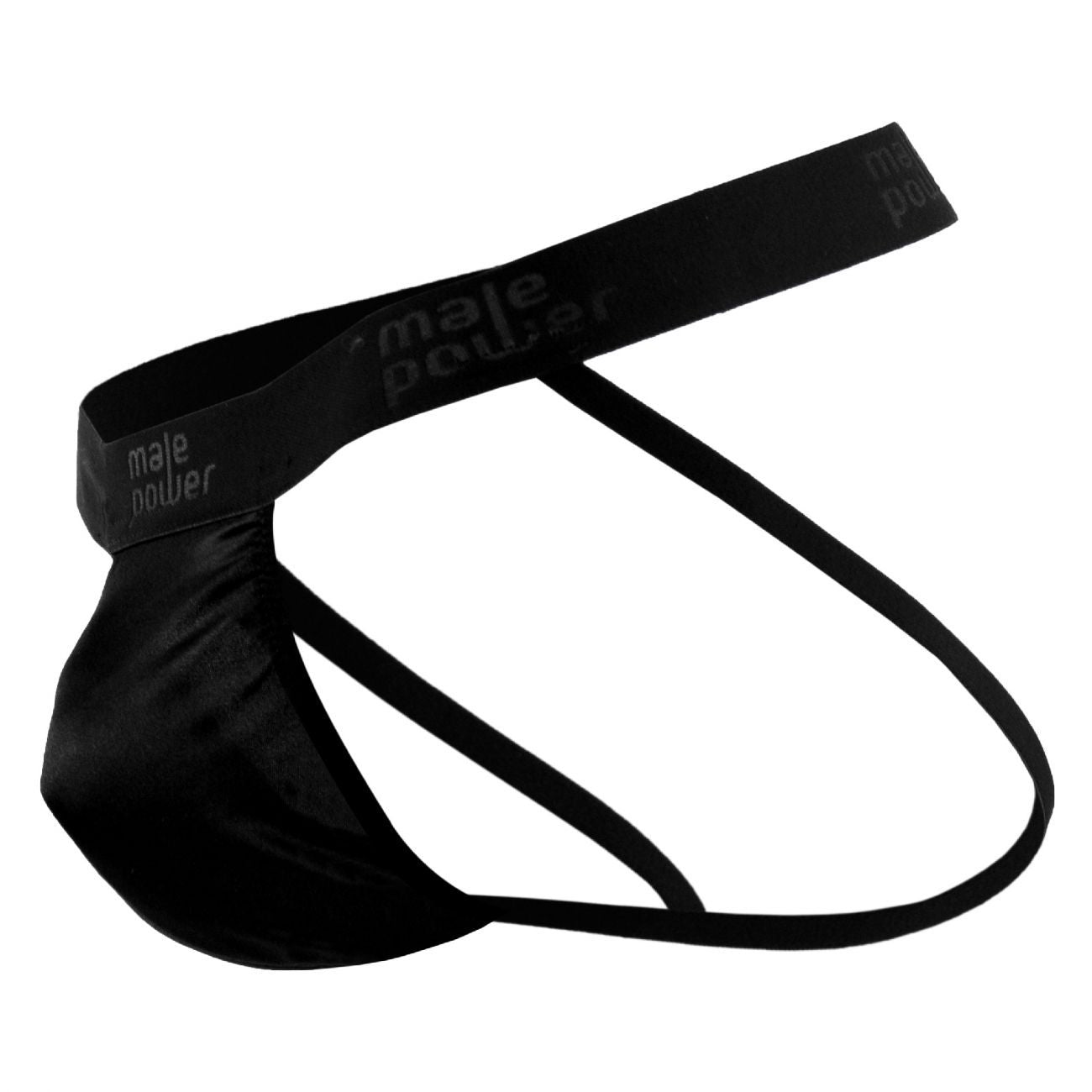 Male Power 390076 Satin Lycra Jockstrap Black