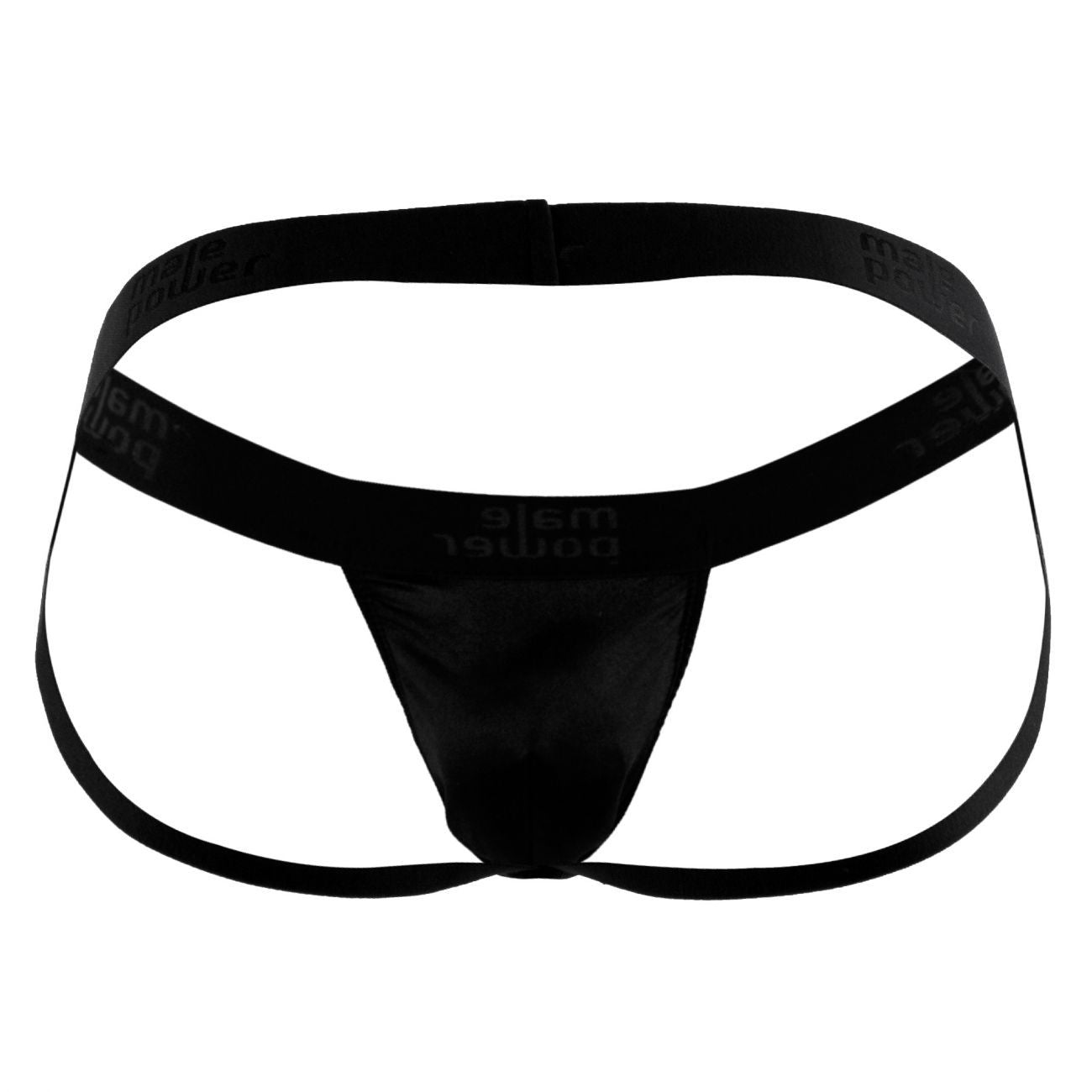 Male Power 390076 Satin Lycra Jockstrap Black