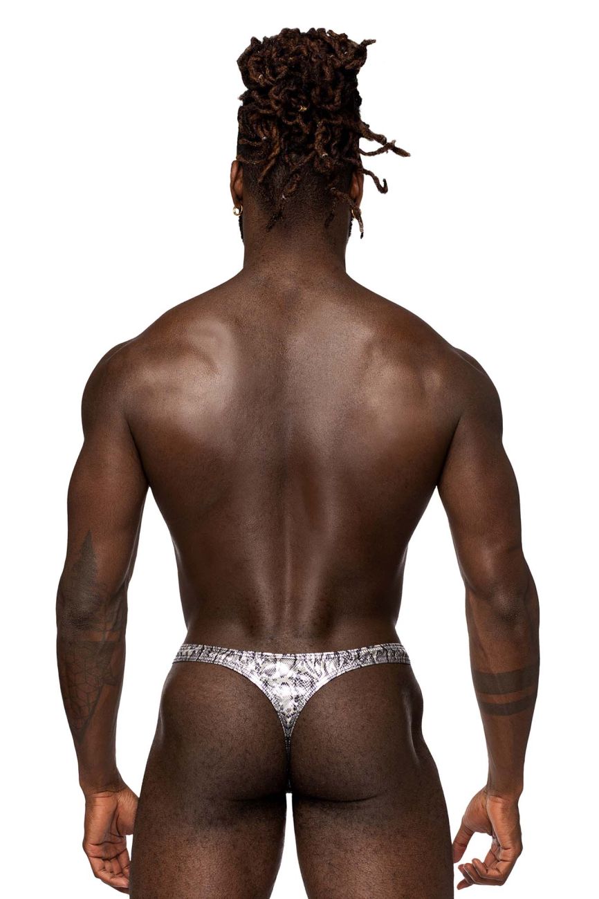 Male Power 409-282 S-naked Criss Cross Thong Silver-Black
