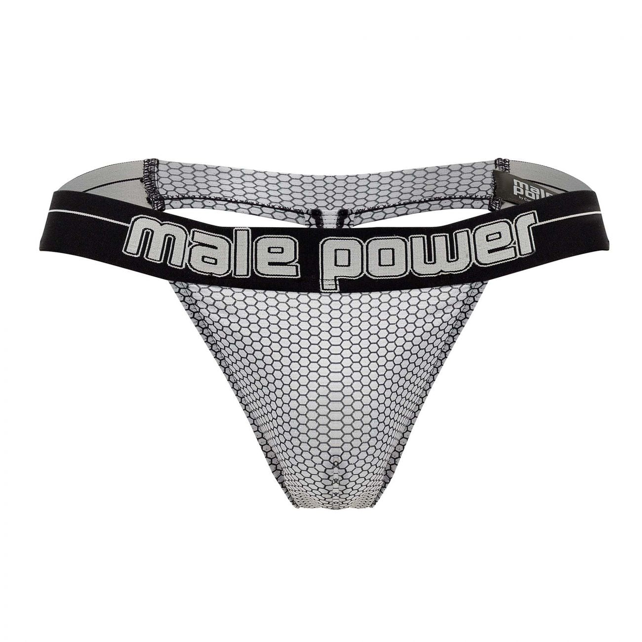 Male Power 454-269 Sexagon Micro V Thong Gray
