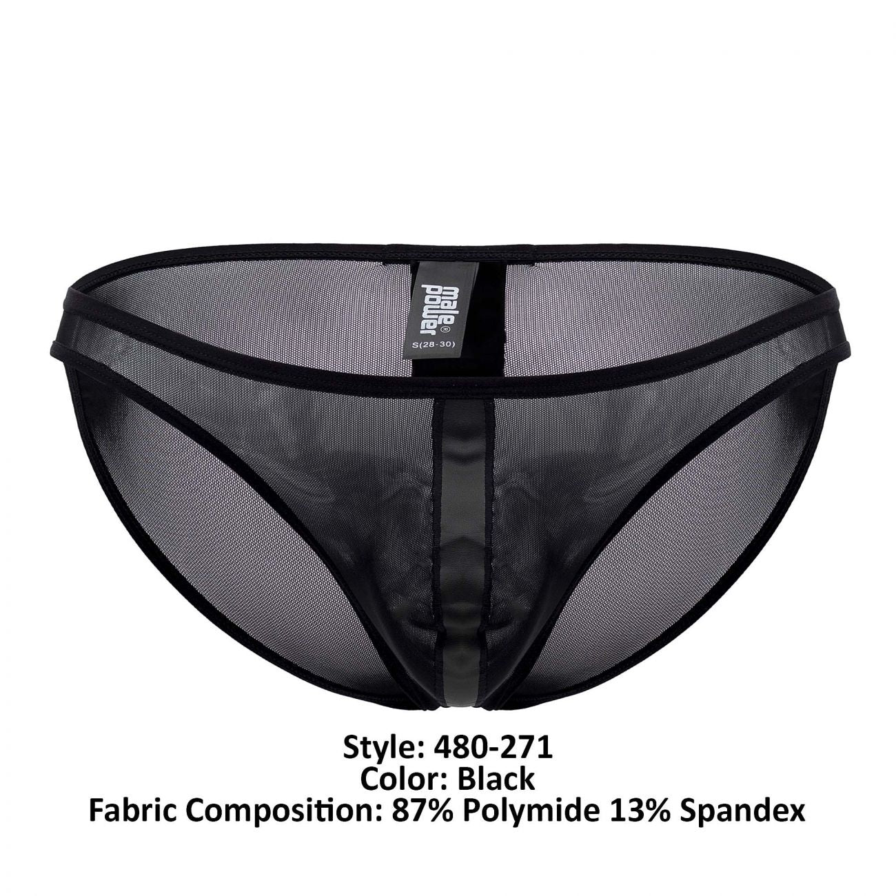 Male Power 480-271 Landing Strip Bikini Brief Black