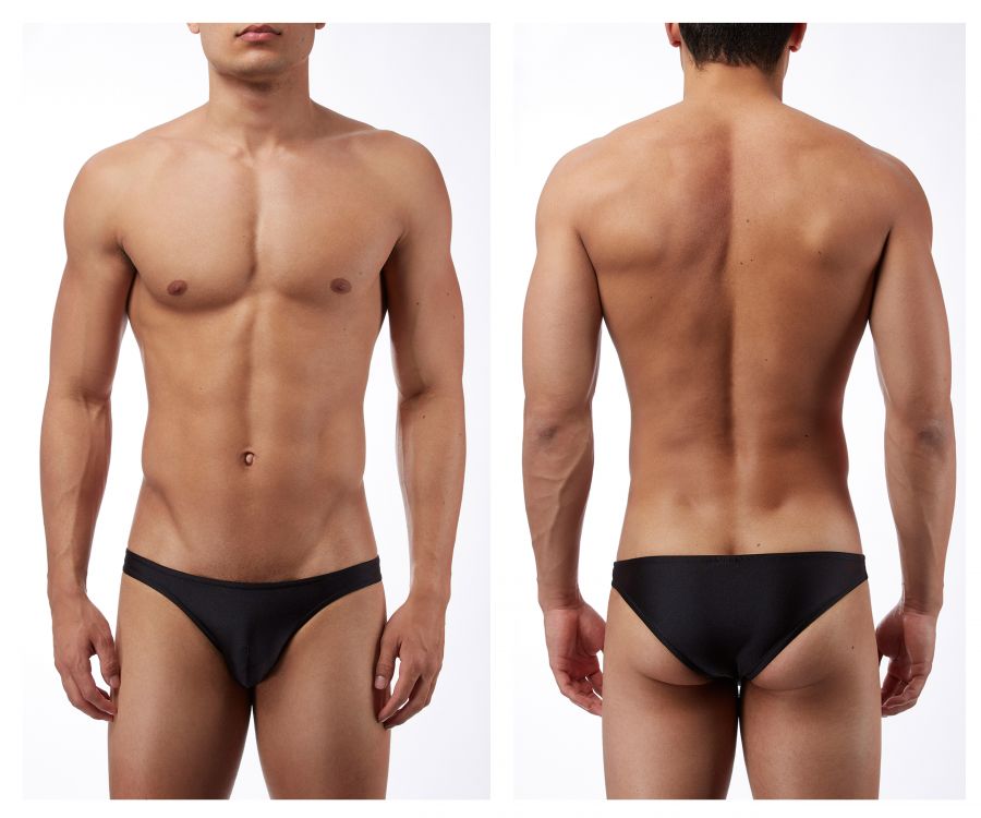 Male Power PAK871 Euro Male Spandex Brazilian Pouch Bikini Black