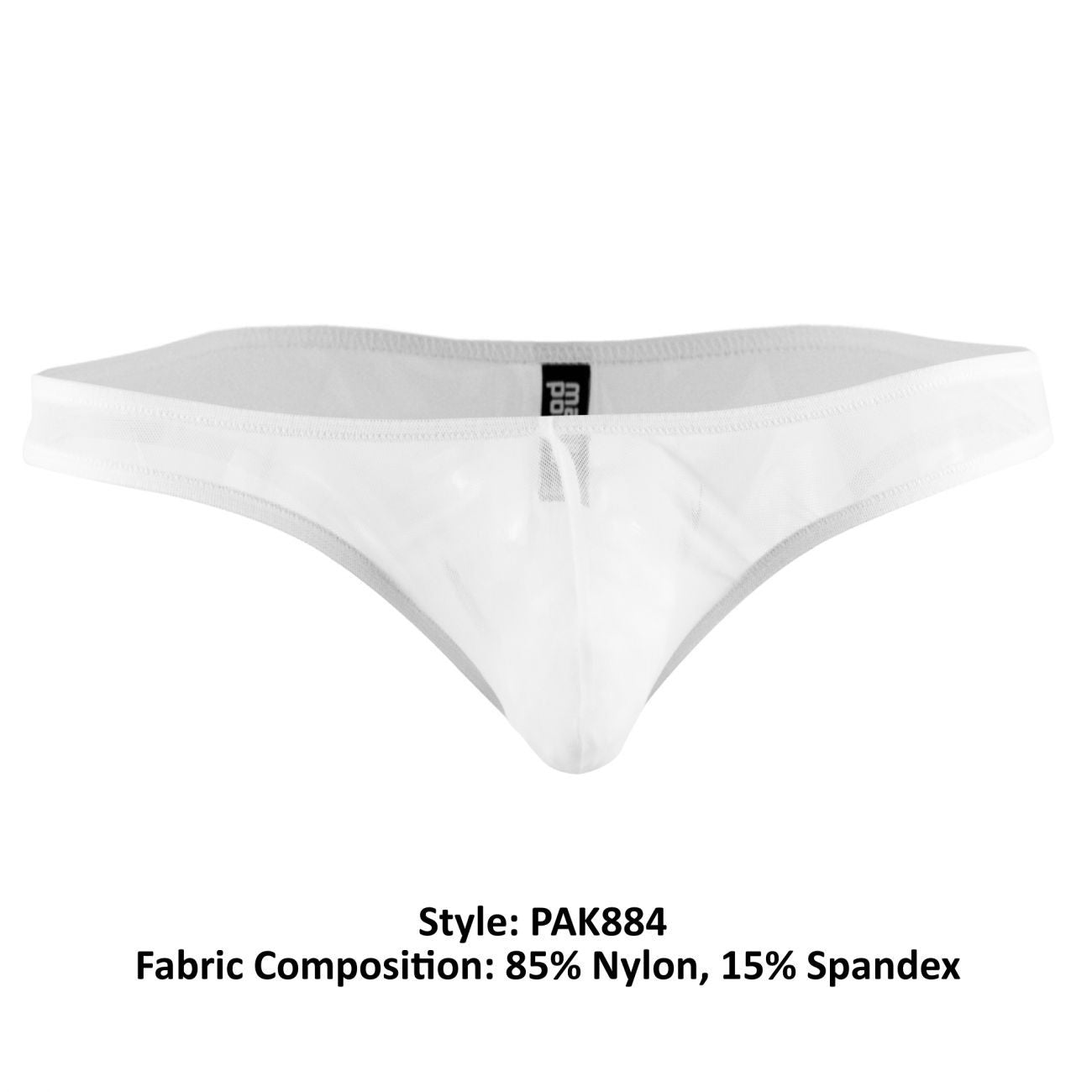 Male Power PAK884 Euro Male Mesh Full Cut Thong White
