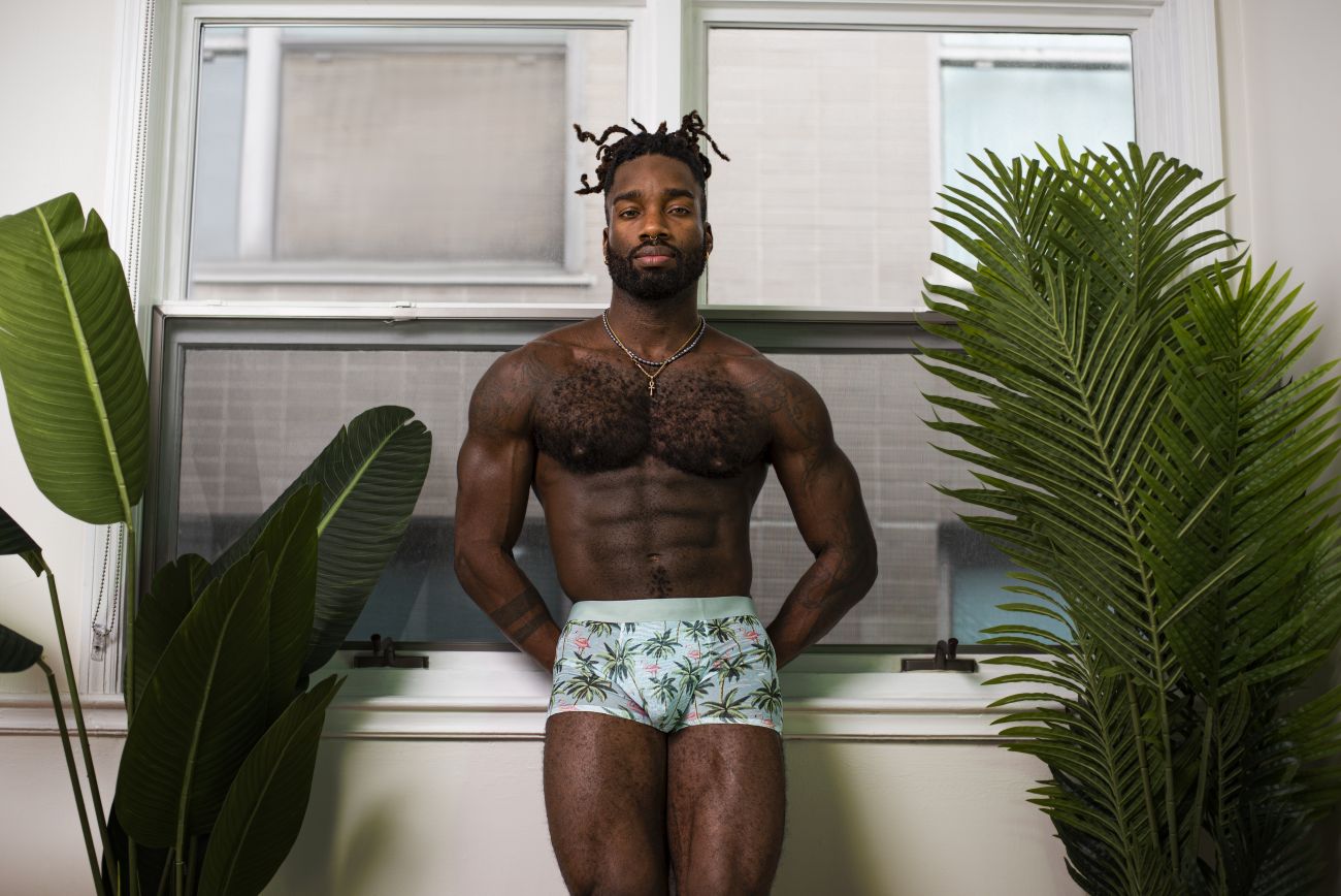 Male Power SMS-011 Sheer Prints Seamless Short Flamingo