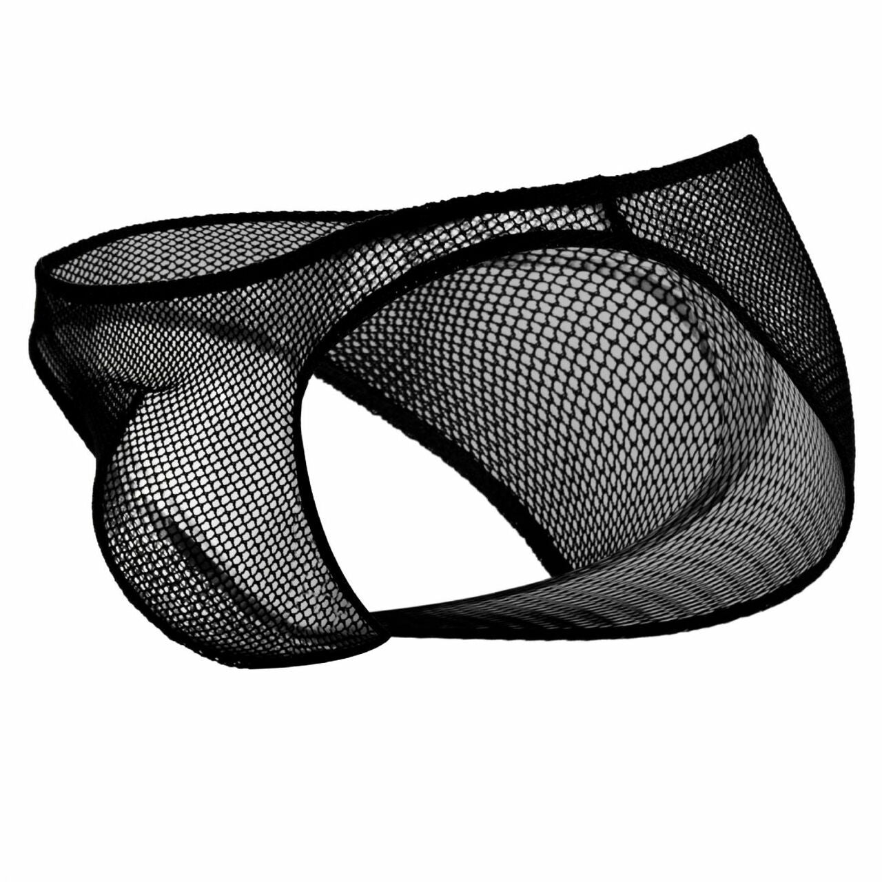 Mens Male Power Stretch Wide Net Brief Black