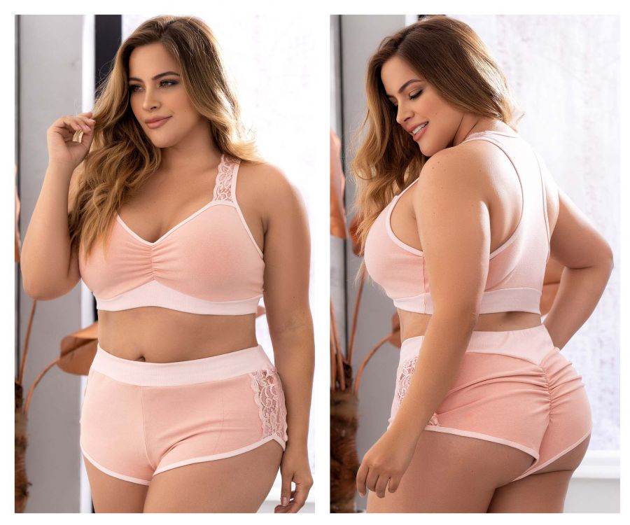 SALE - Mapale 7389X Two Piece Pajama Set. Top and Shorts Color Rose