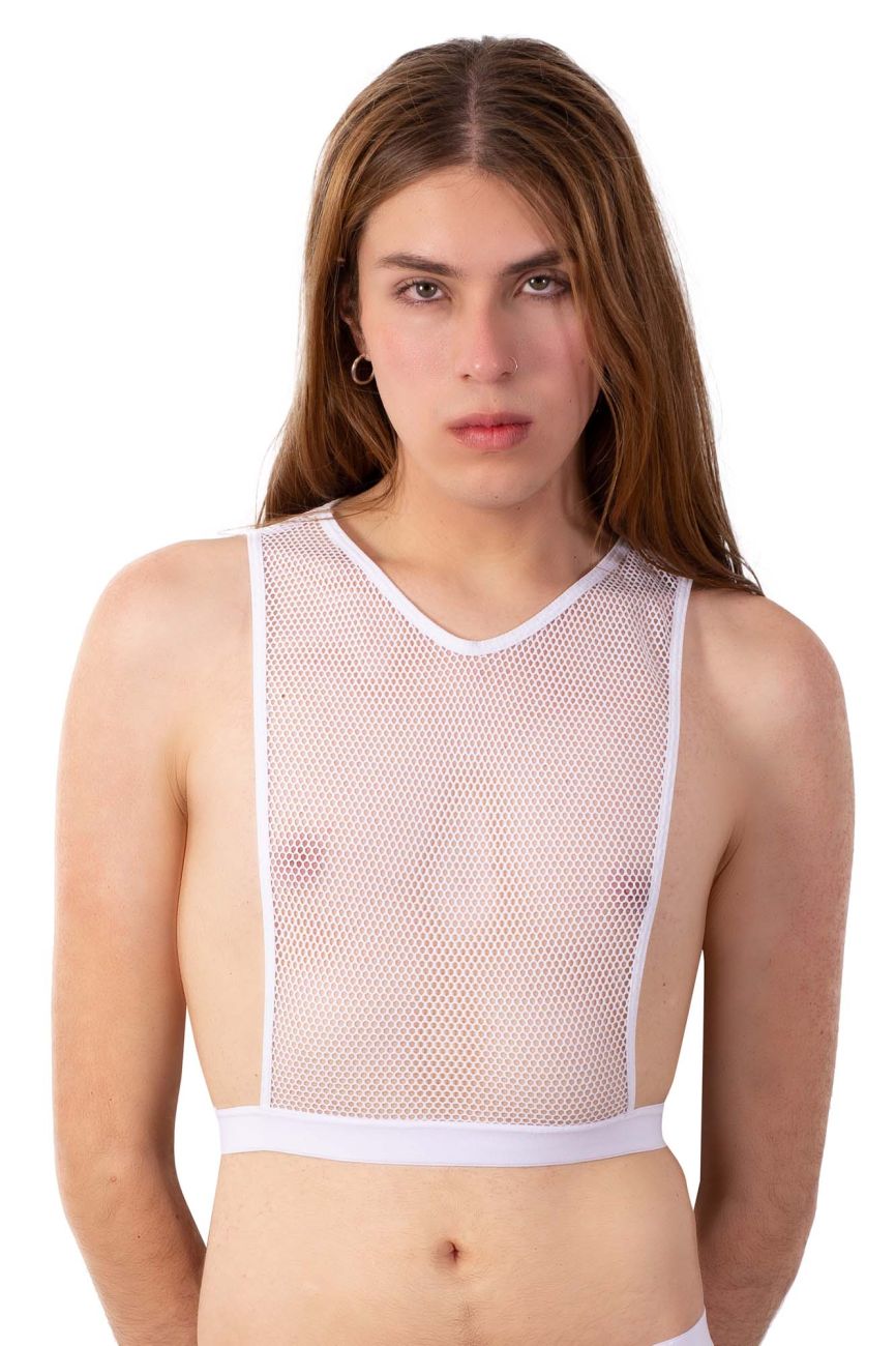 PLURAL PL007 Non-binary Underwear Crop Top White