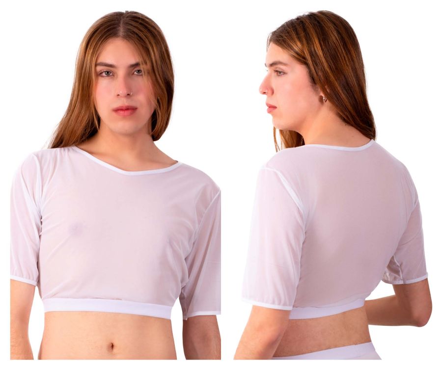 PLURAL PL009 Non-binary Underwear Crop Top White