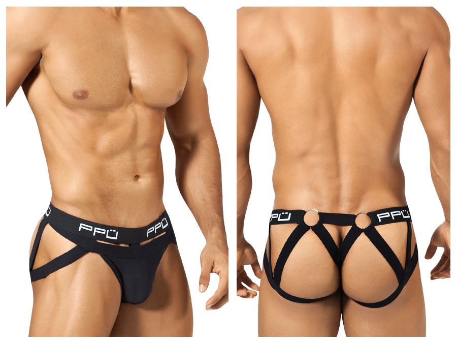 PPU 1305 Multi-Strap Jockstrap Black