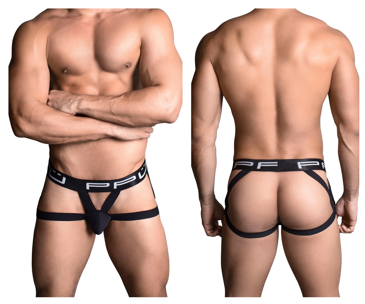 SALE - Male PPU Jockstrap with Peep Hole Front Black