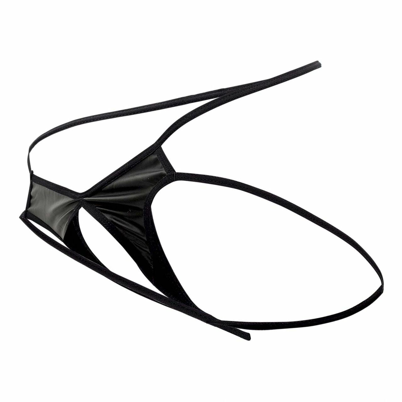 Mens PPU Underwear Open Front Jockstrap Black