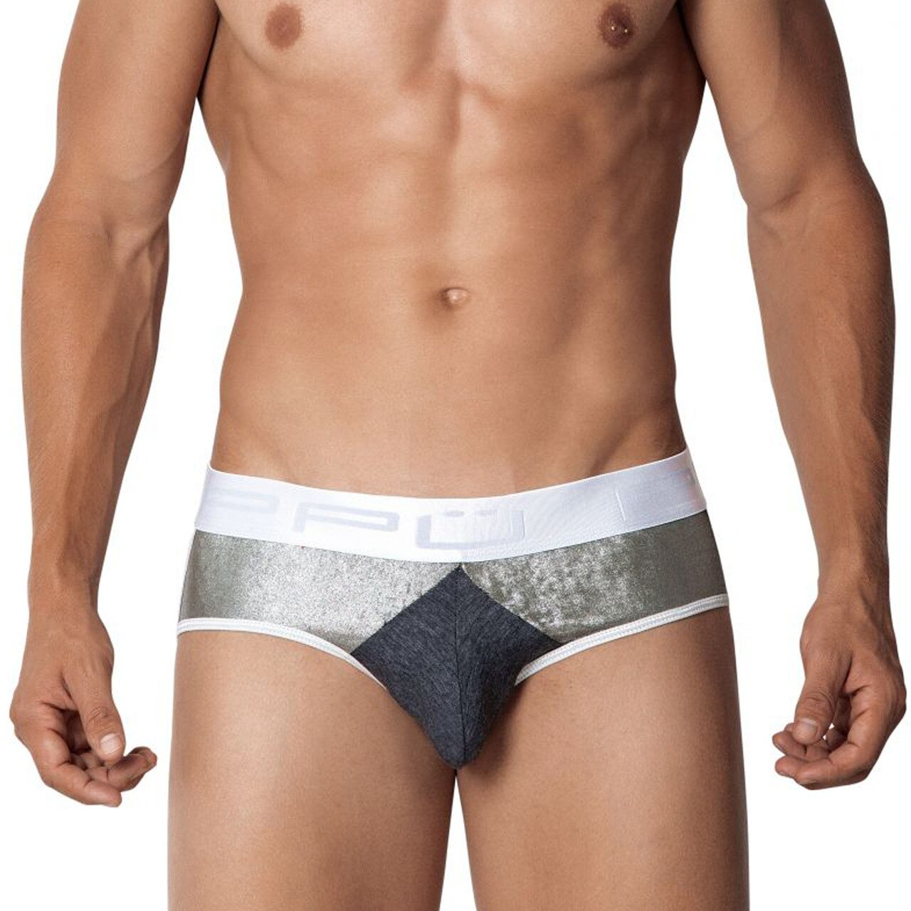 SALE - Mens PPU Underwear Jockstrap Brief Black with Silver