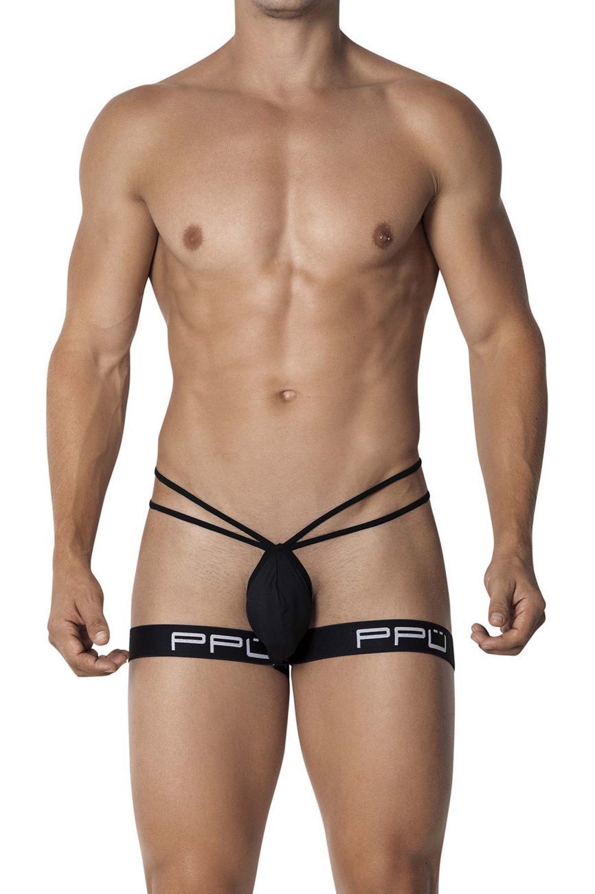 PPU 2110 Garter Thongs Black