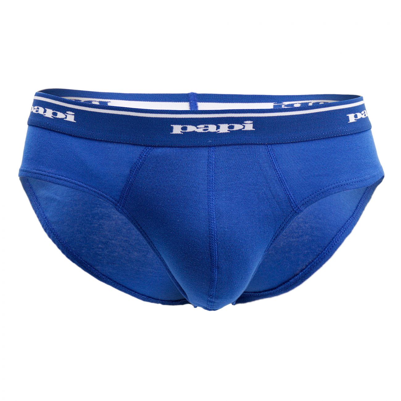 Papi 554101-400 3PK 1X1 Rib Low Rise Brief Light Blue-Cobalt-Navy